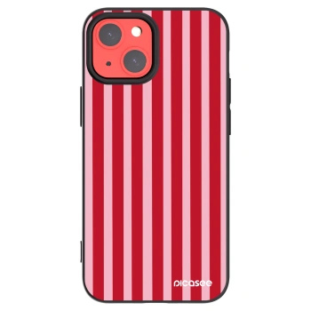 Picasee Μαύρη θήκη σιλικόνης για Apple iPhone 13 mini - Lines red