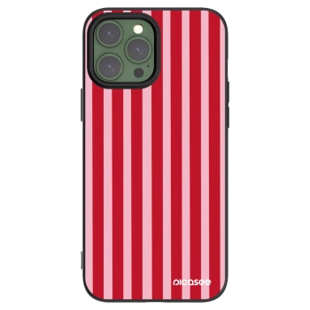 Picasee Μαύρη θήκη σιλικόνης για Apple iPhone 13 Pro Max - Lines red