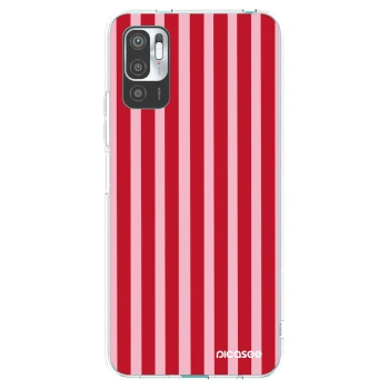 Picasee διαφανής θήκη σιλικόνης Xiaomi Redmi Note 10 5G - Lines red