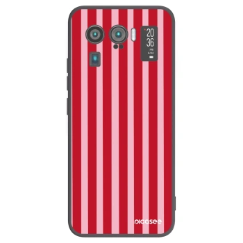 Picasee Μαύρη θήκη σιλικόνης για Xiaomi Mi 11 Ultra - Lines red