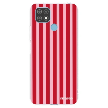 Picasee διαφανής θήκη σιλικόνης Realme C21 - Lines red
