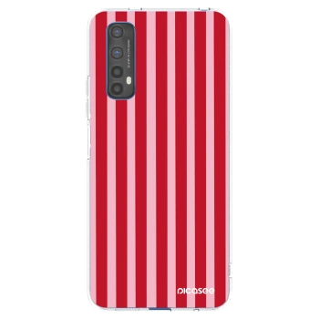 Picasee διαφανής θήκη σιλικόνης Realme 7 - Lines red