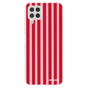 Picasee διαφανής θήκη σιλικόνης Samsung Galaxy A22 A225F 4G - Lines red