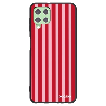 Picasee Μαύρη θήκη σιλικόνης για Samsung Galaxy A22 A225F 4G - Lines red