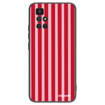 Picasee Μαύρη θήκη σιλικόνης για Xiaomi Redmi 10 - Lines red