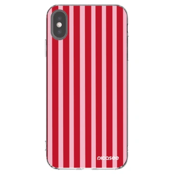 Picasee διαφανής θήκη σιλικόνης Apple iPhone XS Max - Lines red