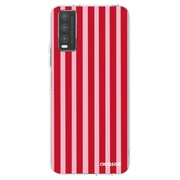Picasee διαφανής θήκη σιλικόνης Vivo Y20s - Lines red