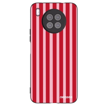 Picasee Μαύρη θήκη σιλικόνης για Huawei Nova 8i - Lines red