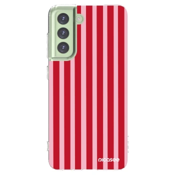 Picasee διαφανής θήκη σιλικόνης Samsung Galaxy S21 FE 5G - Lines red