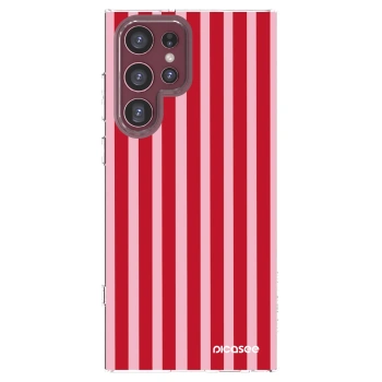Picasee διαφανής θήκη σιλικόνης Samsung Galaxy S22 Ultra 5G - Lines red