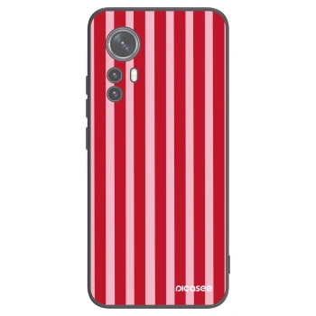 Picasee Μαύρη θήκη σιλικόνης για Xiaomi 12 - Lines red