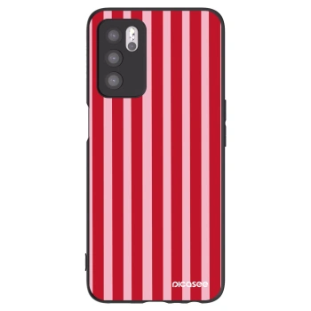 Picasee Μαύρη θήκη σιλικόνης για OPPO A16s - Lines red