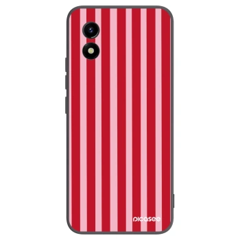 Picasee Μαύρη θήκη σιλικόνης για Vivo Y01 - Lines red