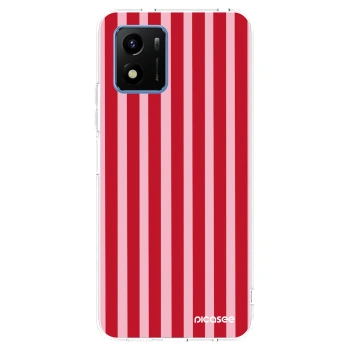 Picasee διαφανής θήκη σιλικόνης Vivo Y01 - Lines red