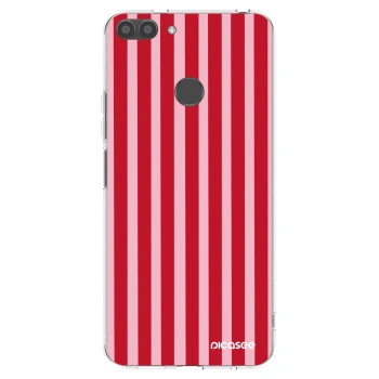 Picasee διαφανής θήκη σιλικόνης Huawei P Smart - Lines red