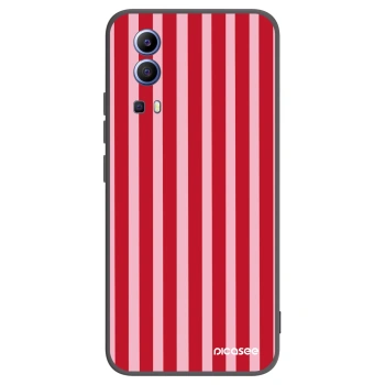 Picasee Μαύρη θήκη σιλικόνης για Vivo Y52 5G - Lines red