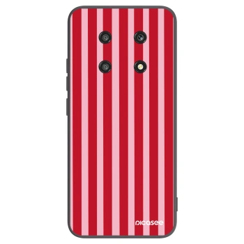 Picasee Μαύρη θήκη σιλικόνης για Honor Magic4 Lite 5G - Lines red
