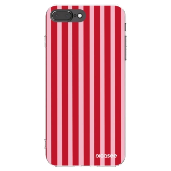 Picasee διαφανής θήκη σιλικόνης Apple iPhone 8 Plus - Lines red
