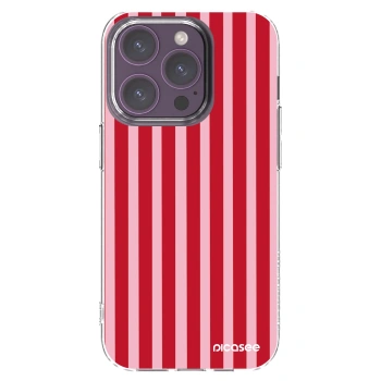 Picasee διαφανής θήκη σιλικόνης Apple iPhone 14 Pro - Lines red