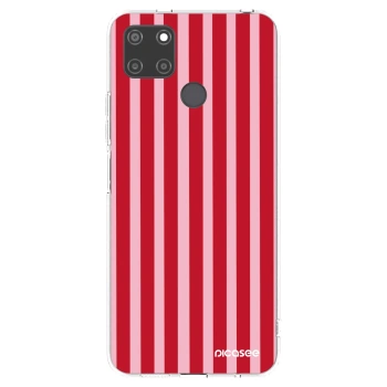 Picasee διαφανής θήκη σιλικόνης Realme C21Y - Lines red