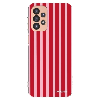 Picasee διαφανής θήκη σιλικόνης Samsung Galaxy A23 A236B 5G - Lines red