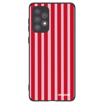 Picasee Μαύρη θήκη σιλικόνης για Samsung Galaxy A73 5G - Lines red