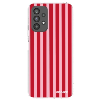 Picasee διαφανής θήκη σιλικόνης Samsung Galaxy A73 5G - Lines red