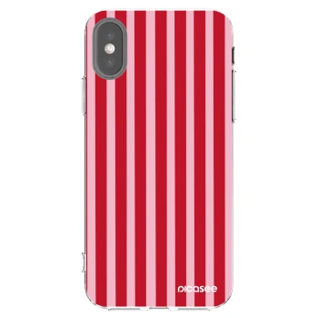 Picasee διαφανής θήκη σιλικόνης Apple iPhone X/XS - Lines red