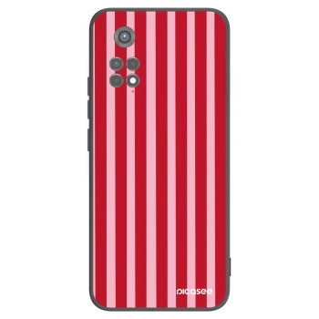 Picasee Μαύρη θήκη σιλικόνης για Xiaomi Redmi Note 11S 5G - Lines red