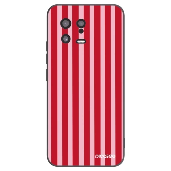 Picasee Μαύρη θήκη σιλικόνης για Xiaomi 13 - Lines red