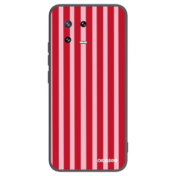 Picasee Μαύρη θήκη σιλικόνης για Xiaomi 13 Pro - Lines red