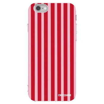 Picasee διαφανής θήκη σιλικόνης Apple iPhone 6/6S - Lines red