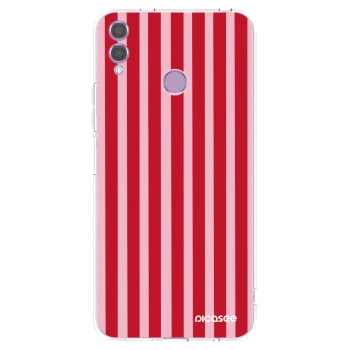 Picasee διαφανής θήκη σιλικόνης Honor 8X - Lines red