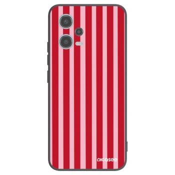 Picasee Μαύρη θήκη σιλικόνης για Xiaomi Redmi Note 12 5G - Lines red
