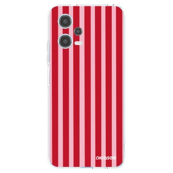Picasee διαφανής θήκη σιλικόνης Xiaomi Redmi Note 12 5G - Lines red