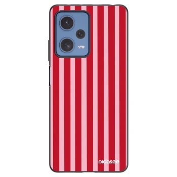 Picasee Μαύρη θήκη σιλικόνης για Xiaomi Redmi Note 12 Pro 5G - Lines red