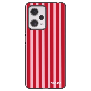 Picasee Μαύρη θήκη σιλικόνης για Xiaomi Redmi Note 12 Pro+ 5G - Lines red