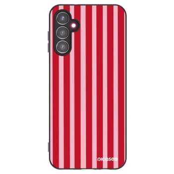 Picasee Μαύρη θήκη σιλικόνης για Samsung Galaxy A14 4G A145R - Lines red