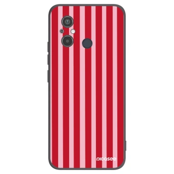 Picasee Μαύρη θήκη σιλικόνης για Xiaomi Redmi 12C - Lines red
