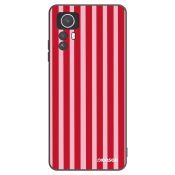Picasee Μαύρη θήκη σιλικόνης για Xiaomi Redmi Note 12S - Lines red