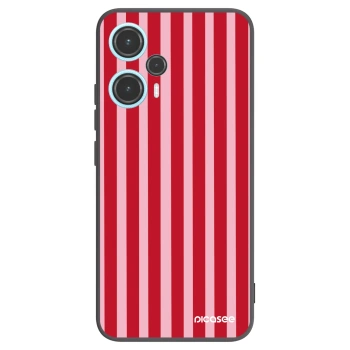 Picasee Μαύρη θήκη σιλικόνης για Xiaomi Poco F5 - Lines red