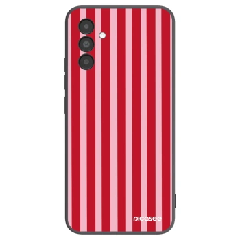 Picasee Μαύρη θήκη σιλικόνης για Samsung Galaxy A04s A047F - Lines red