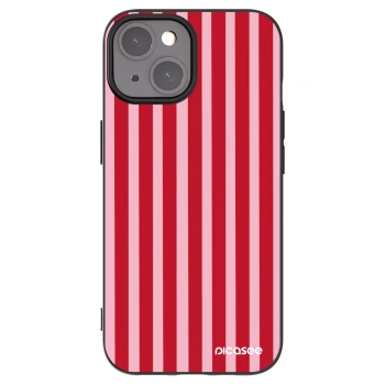 Picasee Μαύρη θήκη σιλικόνης για Apple iPhone 15 - Lines red