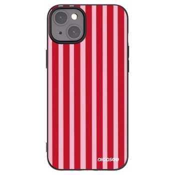 Picasee Μαύρη θήκη σιλικόνης για Apple iPhone 15 Plus - Lines red