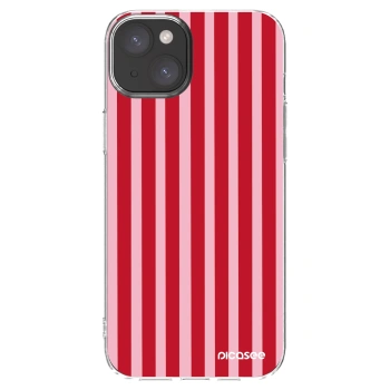 Picasee διαφανής θήκη σιλικόνης Apple iPhone 15 Plus - Lines red