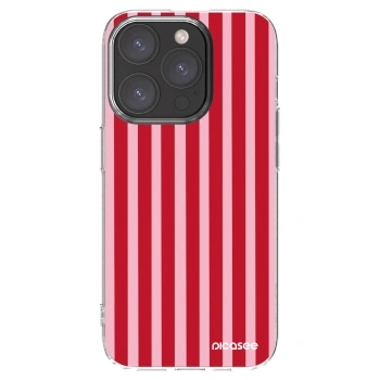 Picasee διαφανής θήκη σιλικόνης Apple iPhone 15 Pro - Lines red