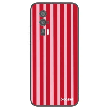 Picasee Μαύρη θήκη σιλικόνης για Xiaomi Poco F5 Pro 5G - Lines red