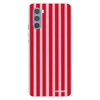 Picasee διαφανής θήκη σιλικόνης Motorola Moto G62 - Lines red