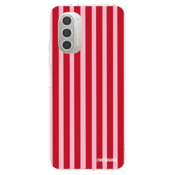Picasee διαφανής θήκη σιλικόνης Motorola Moto G51 - Lines red