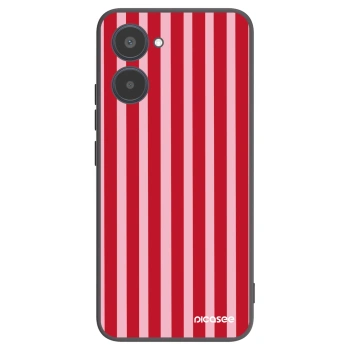 Picasee Μαύρη θήκη σιλικόνης για Realme 10 4G - Lines red